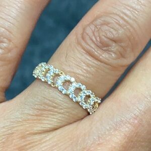 New 14K yellow Gold CZ Cuban Band